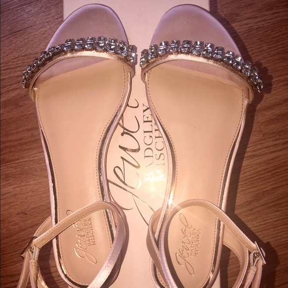 dalinda champagne satin rhinestone flat sandals